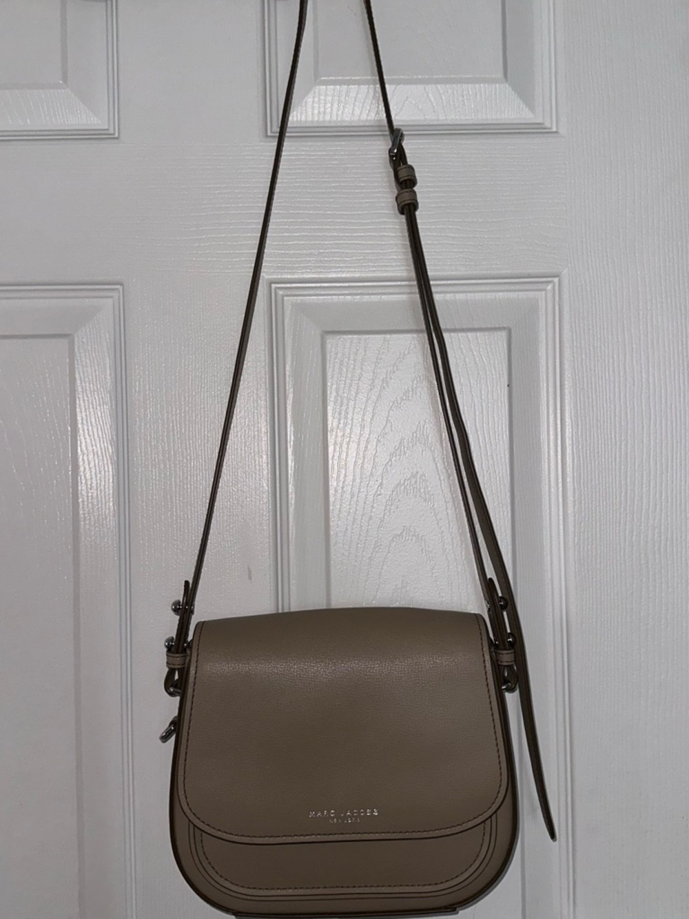 Marc Jacobs Taupe Saddle Crossbody Bag